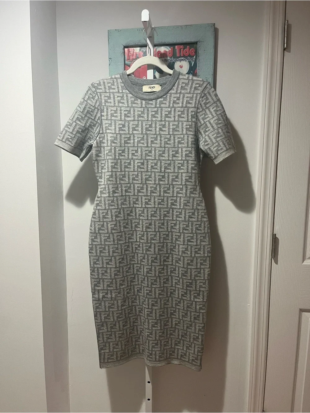Fendi Monogram Knit Midi Dress
